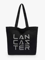 Schoudertas Tote Bag 3 Lines Katoen Lancaster Zwart tote bag 3 lines 6